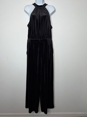A New Day Black Velvet Halter Jumpsuit